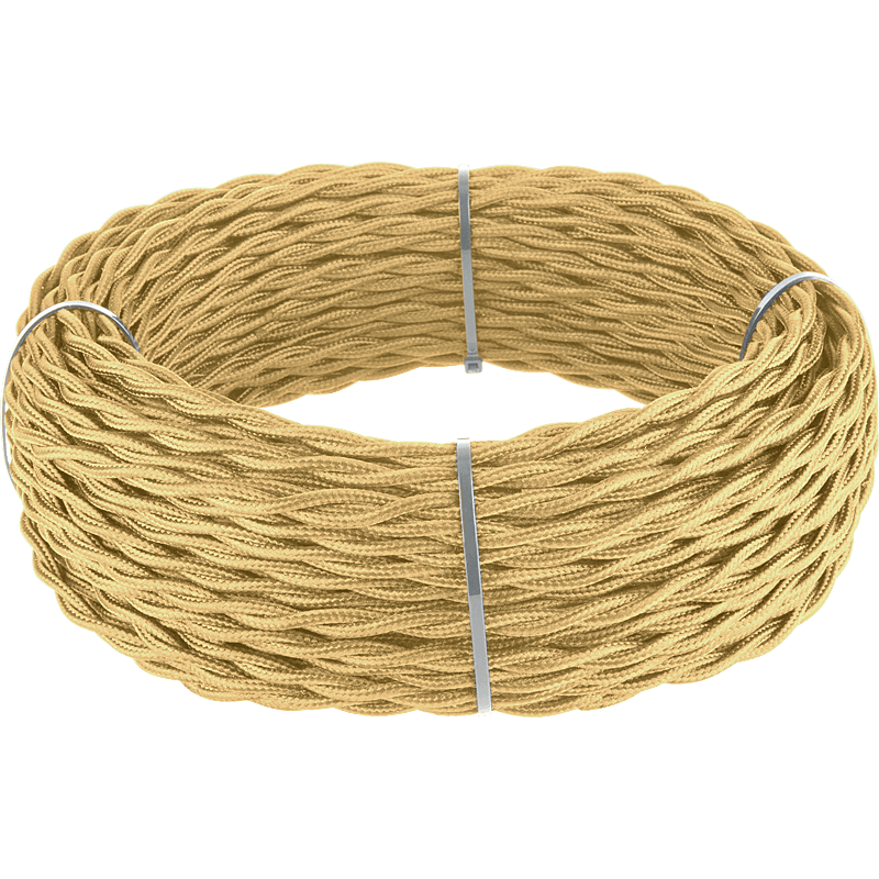 Ретро кабель Werkel Ретро кабель золотой песок W6452247/ Ретро кабель витой 2х1,5 (золотой песок) под заказ 20 м