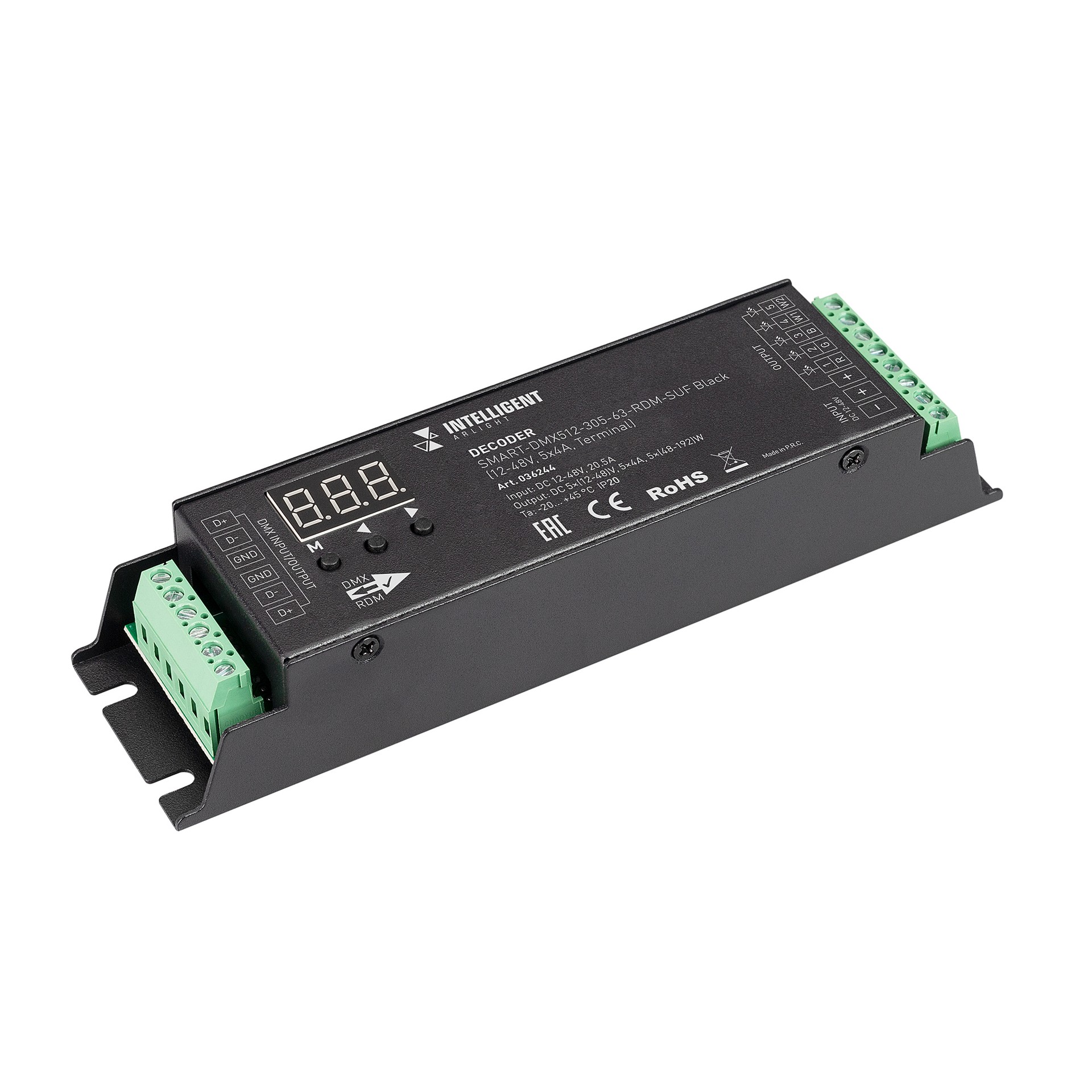 Декодер (преобразователь) цифрового сигнала DMX512 в ШИМ Arlight 036244