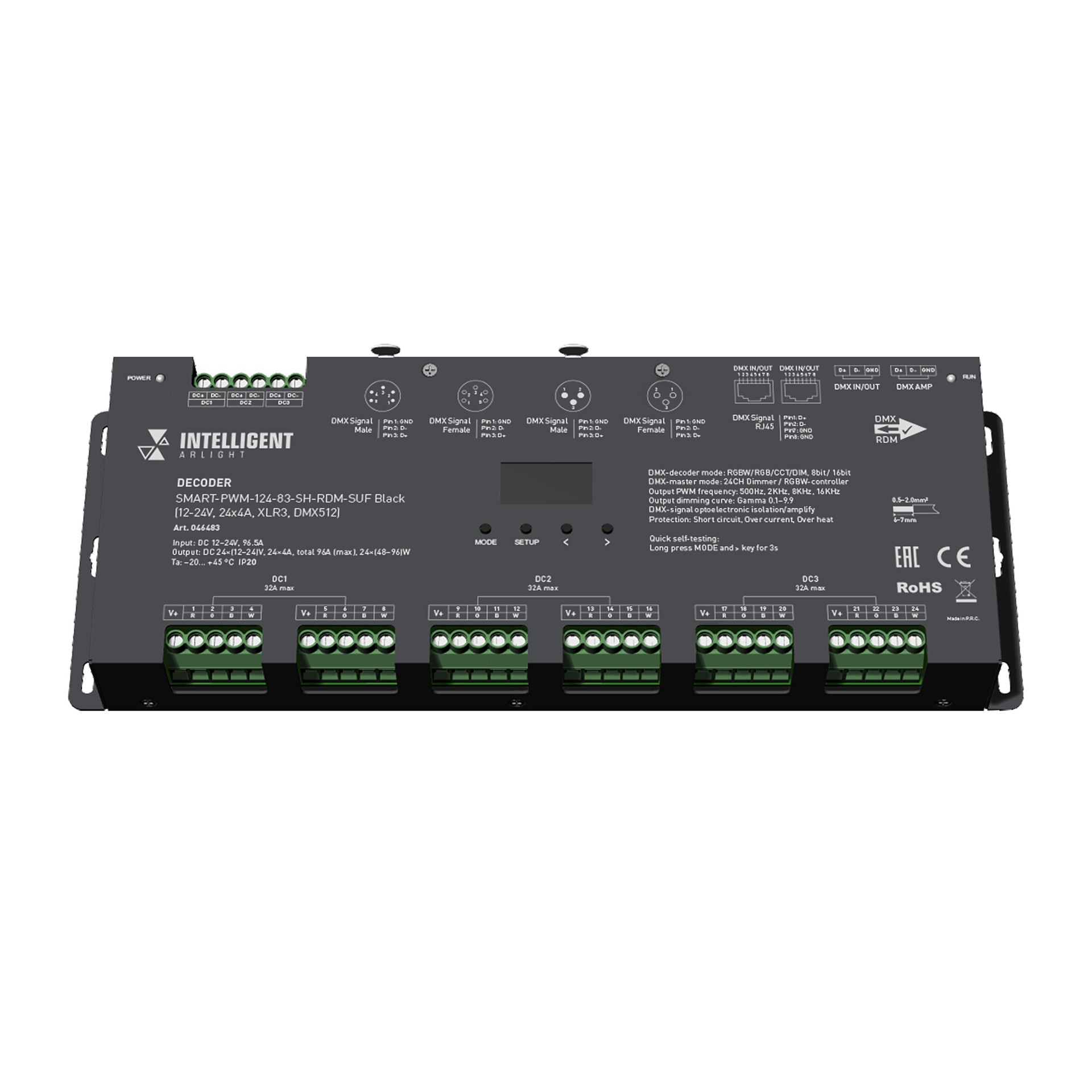 Декодер (преобразователь) цифрового сигнала DMX512 в ШИМ Arlight 046483