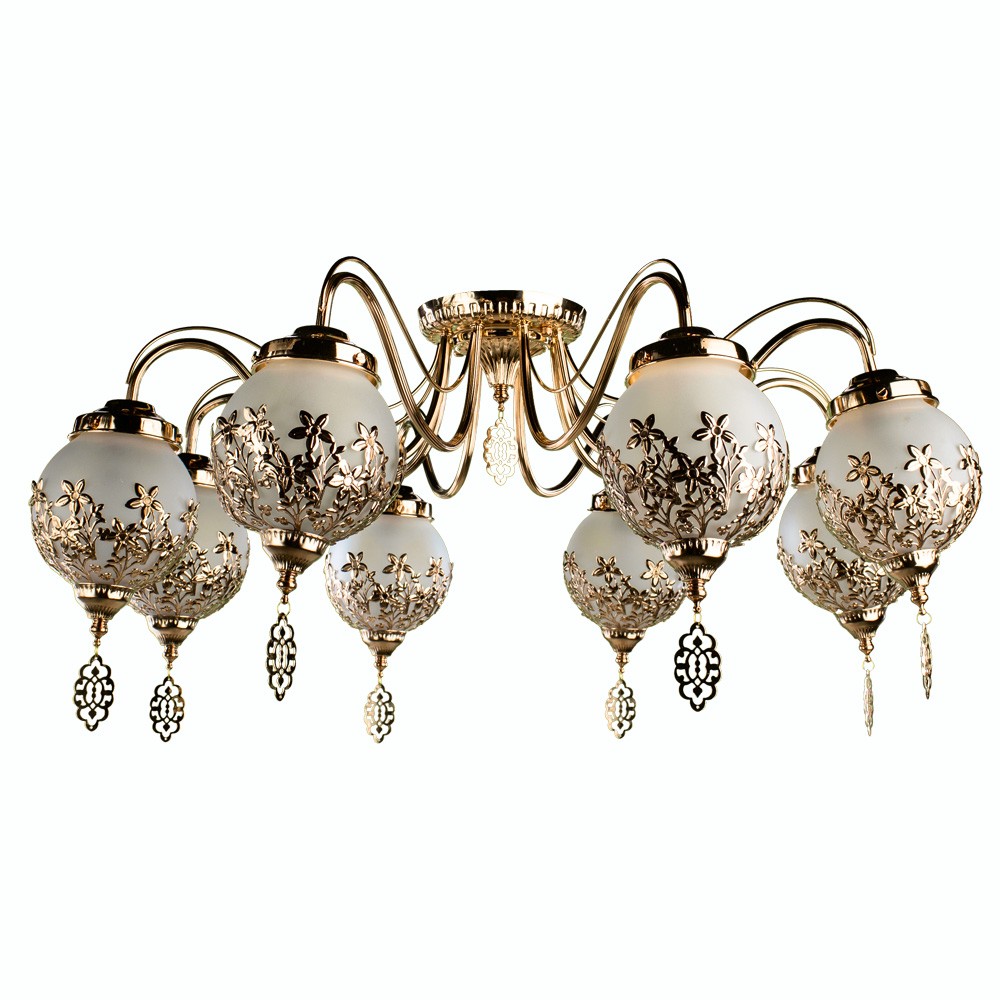 Люстра потолочная с цветочками Moroccana A4552PL-8GO Arte Lamp