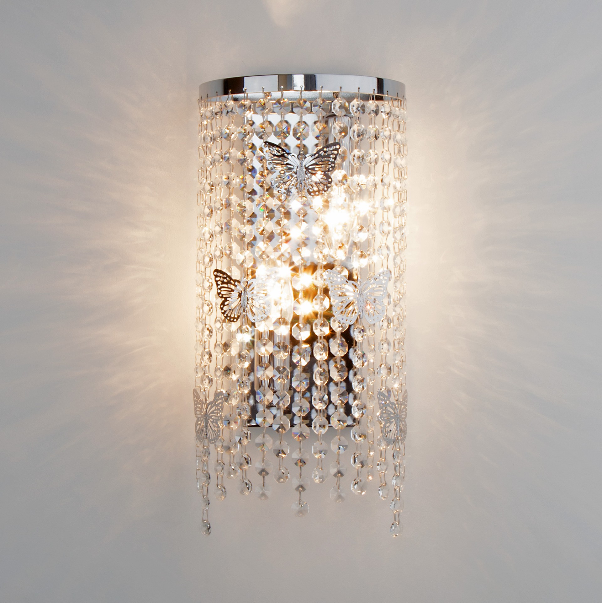 Настенное бра Eurosvet 10015 10015/2 хром/прозрачный хрусталь Strotskis