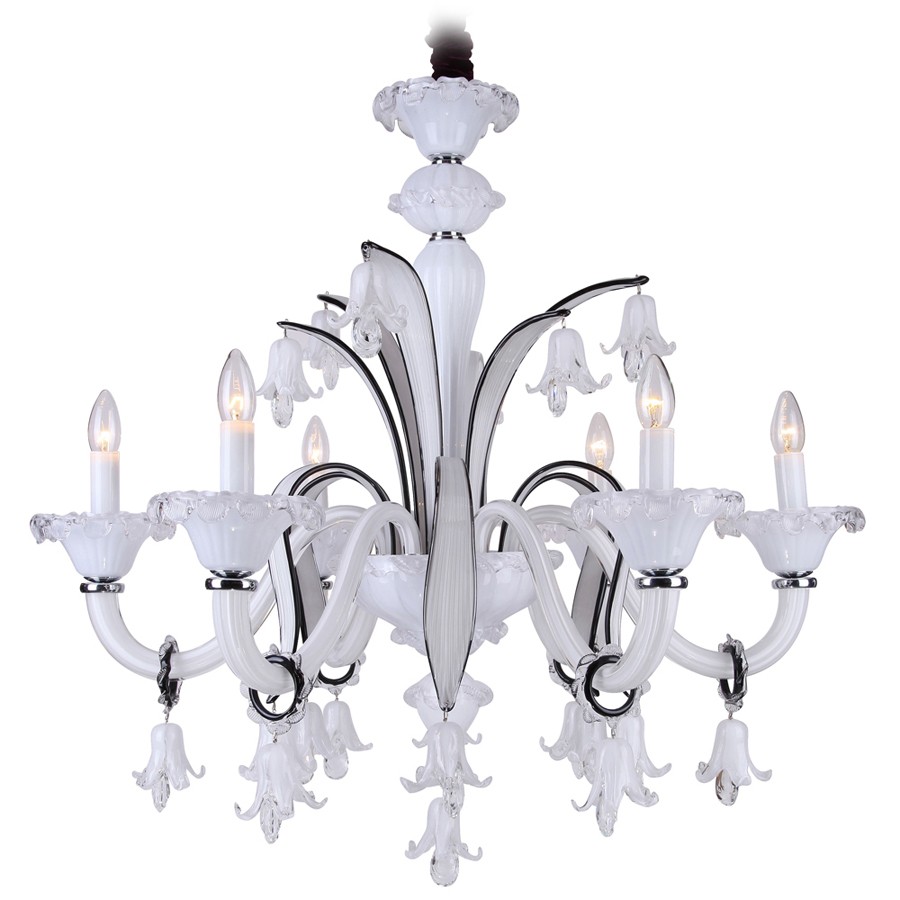 Люстра подвесная с цветочками El Paso 477/6-White ID lamp