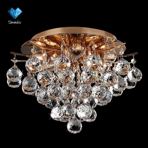 Потолочная люстра Eurosvet 10020 10020/6 золото/прозрачный хрусталь Strotskis