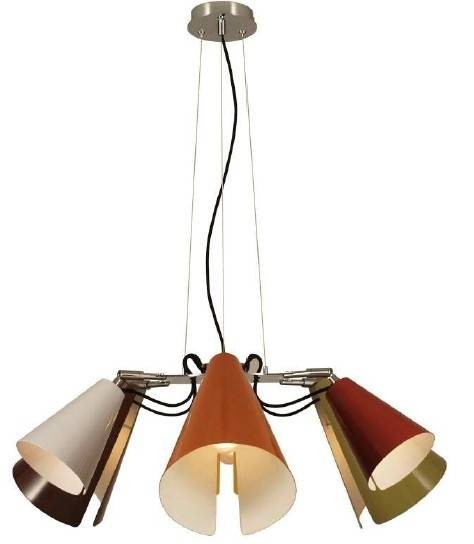 Люстра разноцветная Lua C1147/6 Lua Pendant lamp 6 arms brown Divinare
