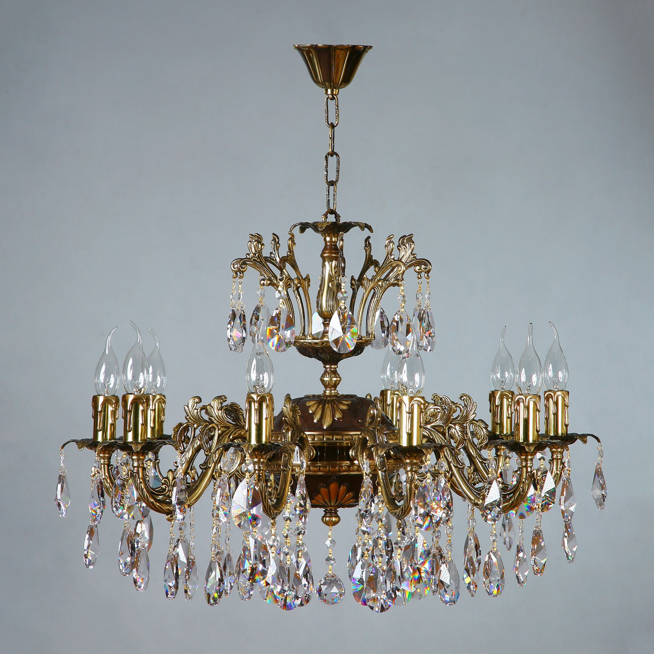 Подвесная хрустальная люстра Granada Ambiente 2118/10 PB Tear drop