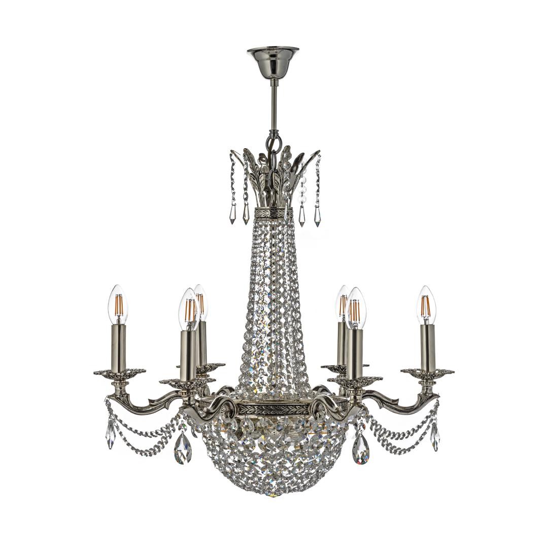 Подвесная хрустальная люстра Amelia Arti Lampadari Amelia E 1.6.6.502 SB