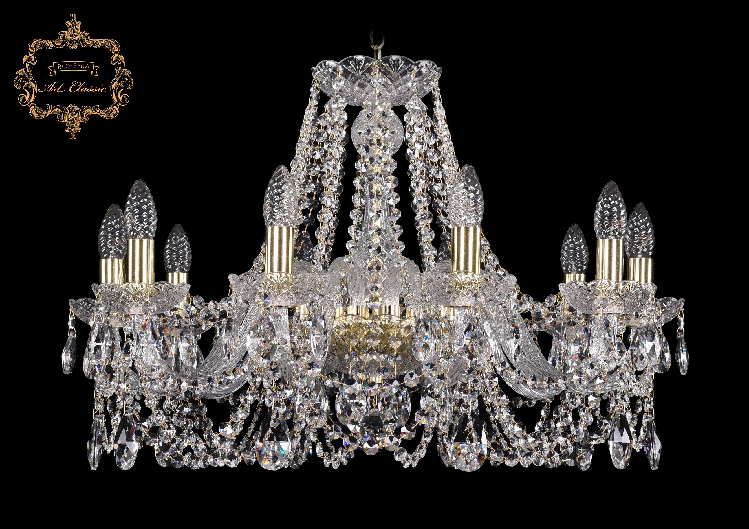 Подвесная хрустальная люстра 11.11 Art Classic 11.11.10.240.Gd.Sp