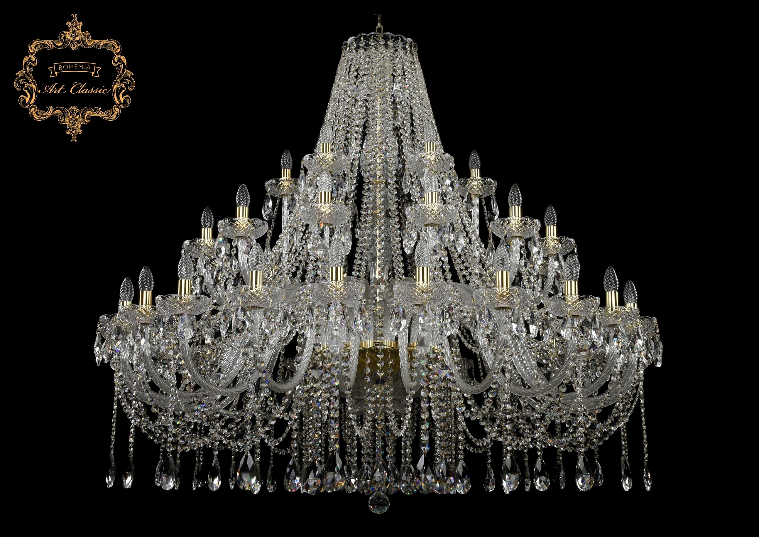 Подвесная хрустальная люстра 11.12 Art Classic 11.12.24+12+6.530.Gd.Sp