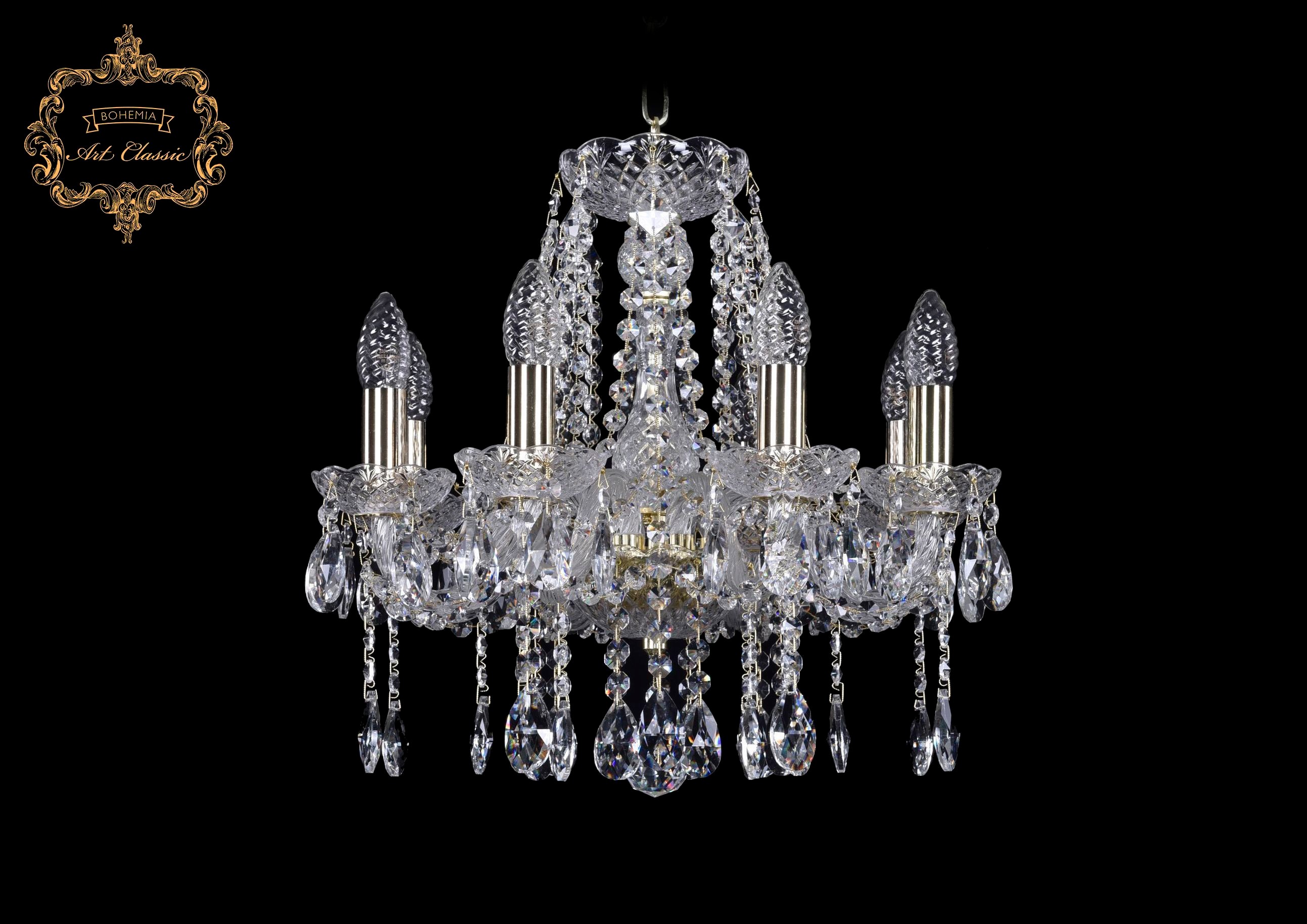 Подвесная хрустальная люстра 11.12 Art Classic 11.12.8.141.Gd.Sp