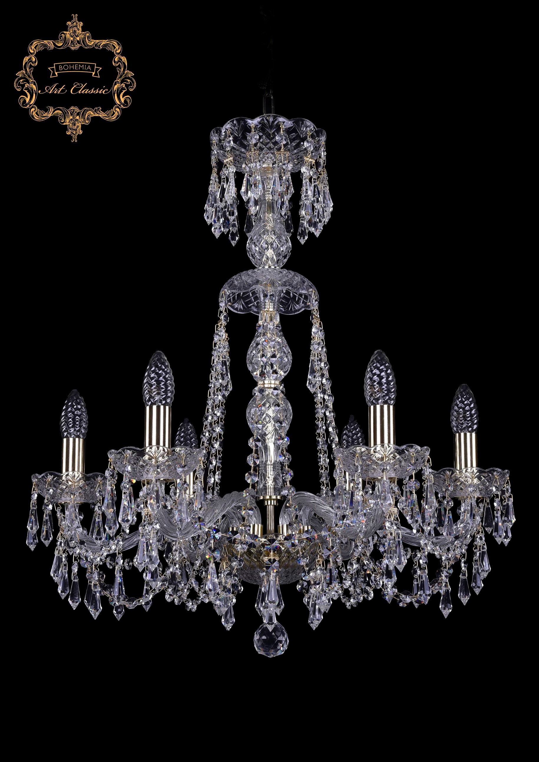 Подвесная хрустальная люстра 11.23 Art Classic 11.23.6.200.XL-64.Gd.Dr