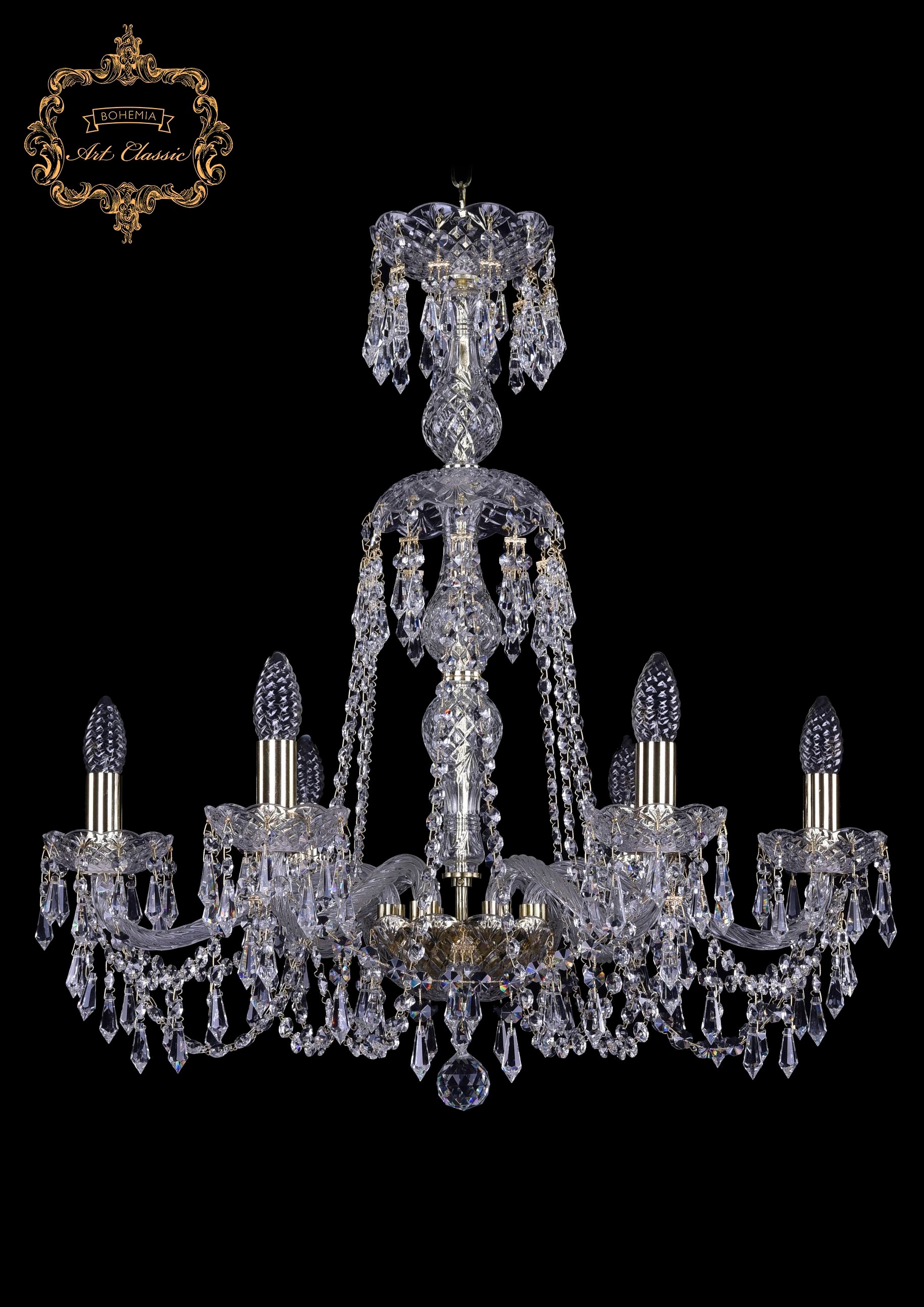 Подвесная хрустальная люстра 11.23 Art Classic 11.23.6.220.XL-70.Gd.Dr
