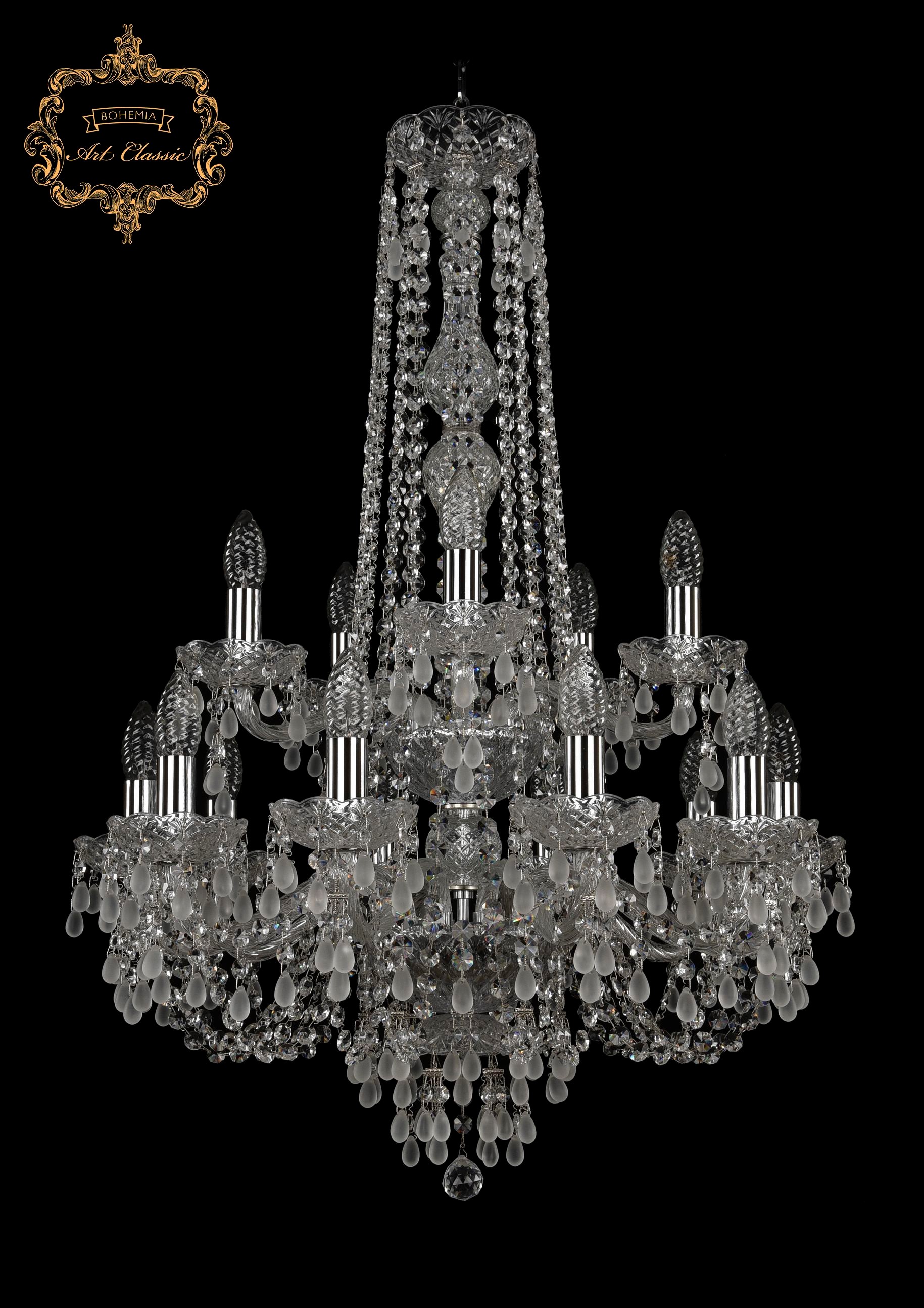 Подвесная хрустальная люстра 11.24 Art Classic 11.24.10+5.200.2d.h-87.Cr.V0300