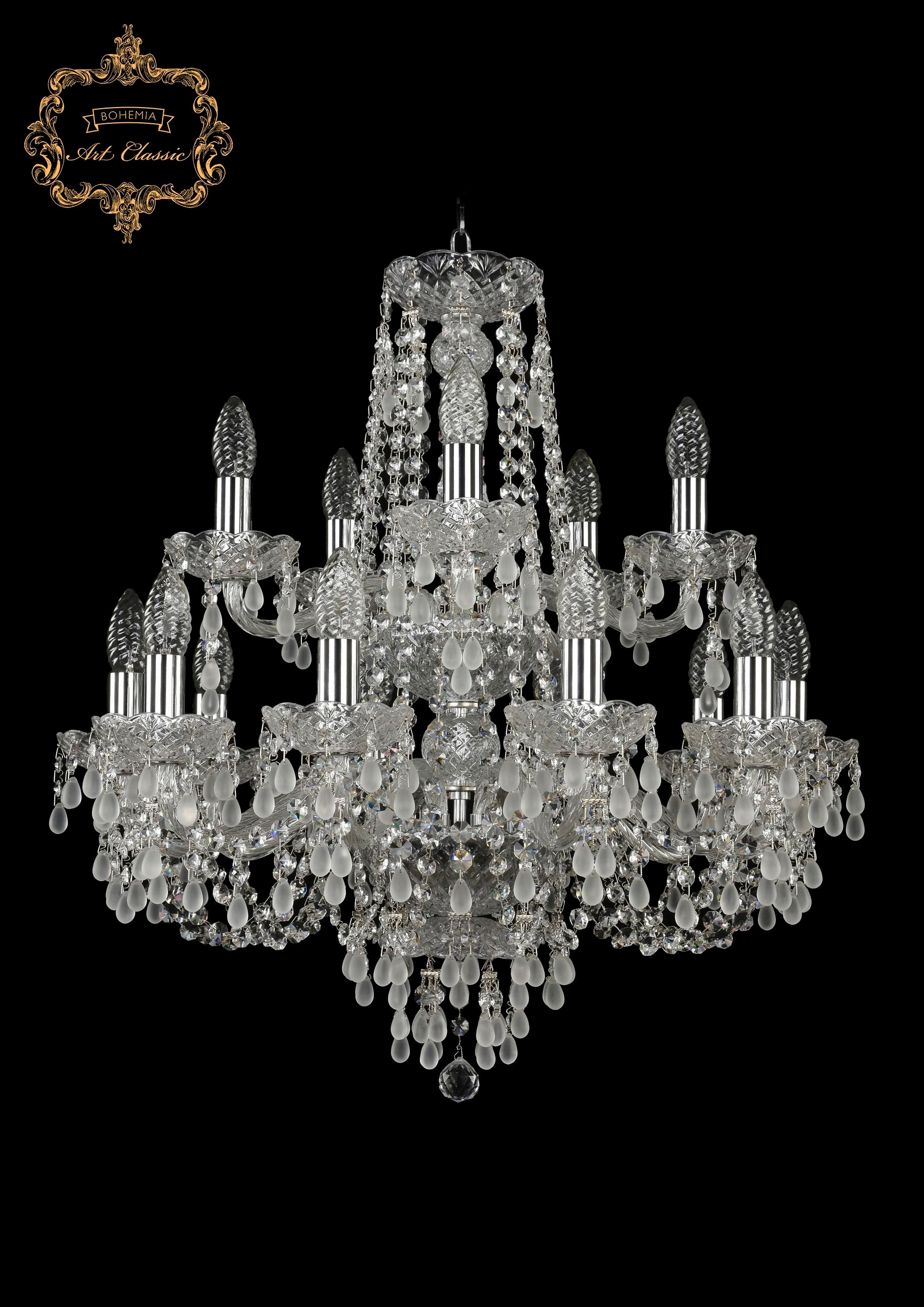 Подвесная хрустальная люстра 11.24 Art Classic 11.24.10+5.200.Gd.Cr.V0300