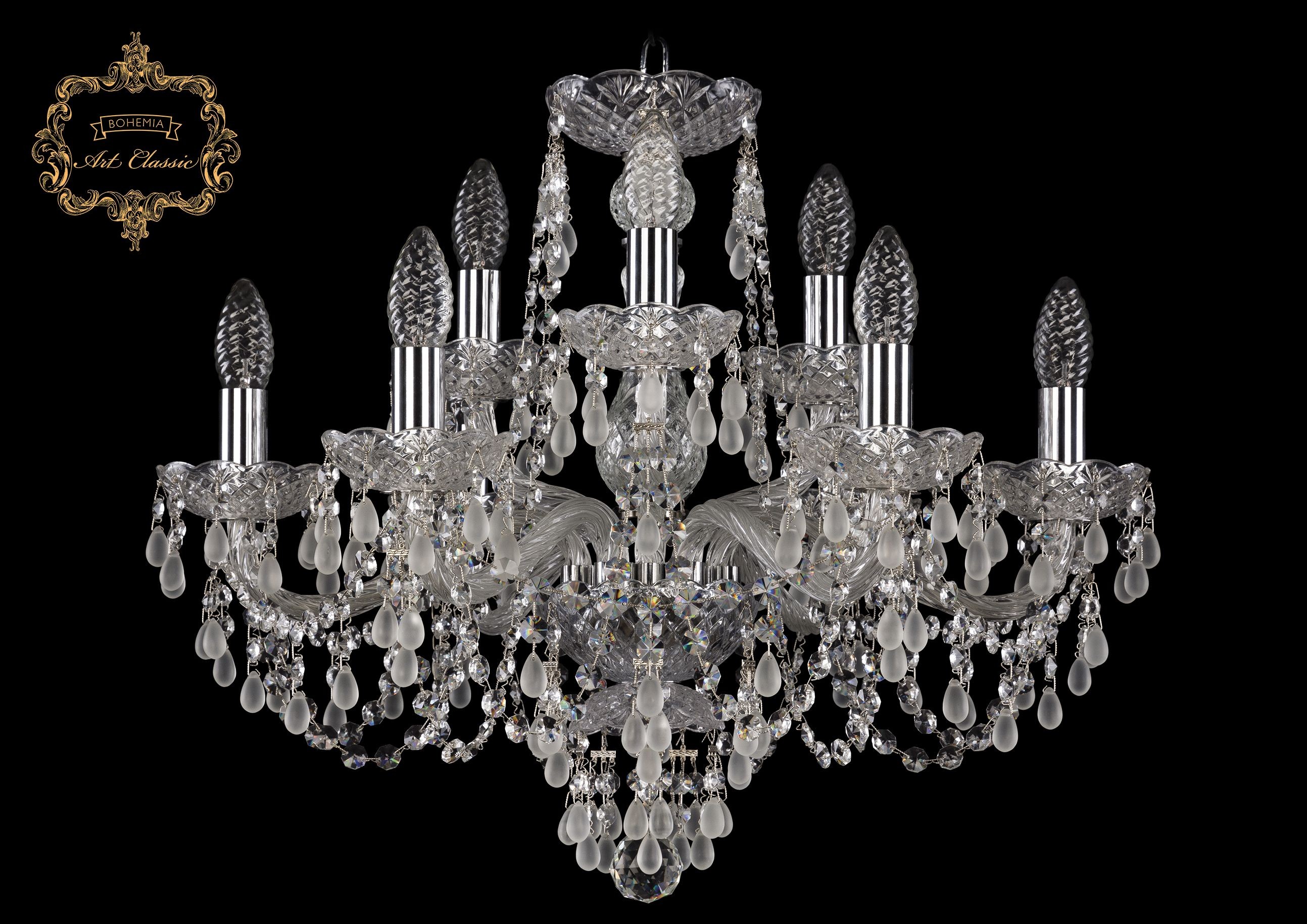 Подвесная хрустальная люстра 11.24 Art Classic 11.24.6+3.200.Cr.V0300