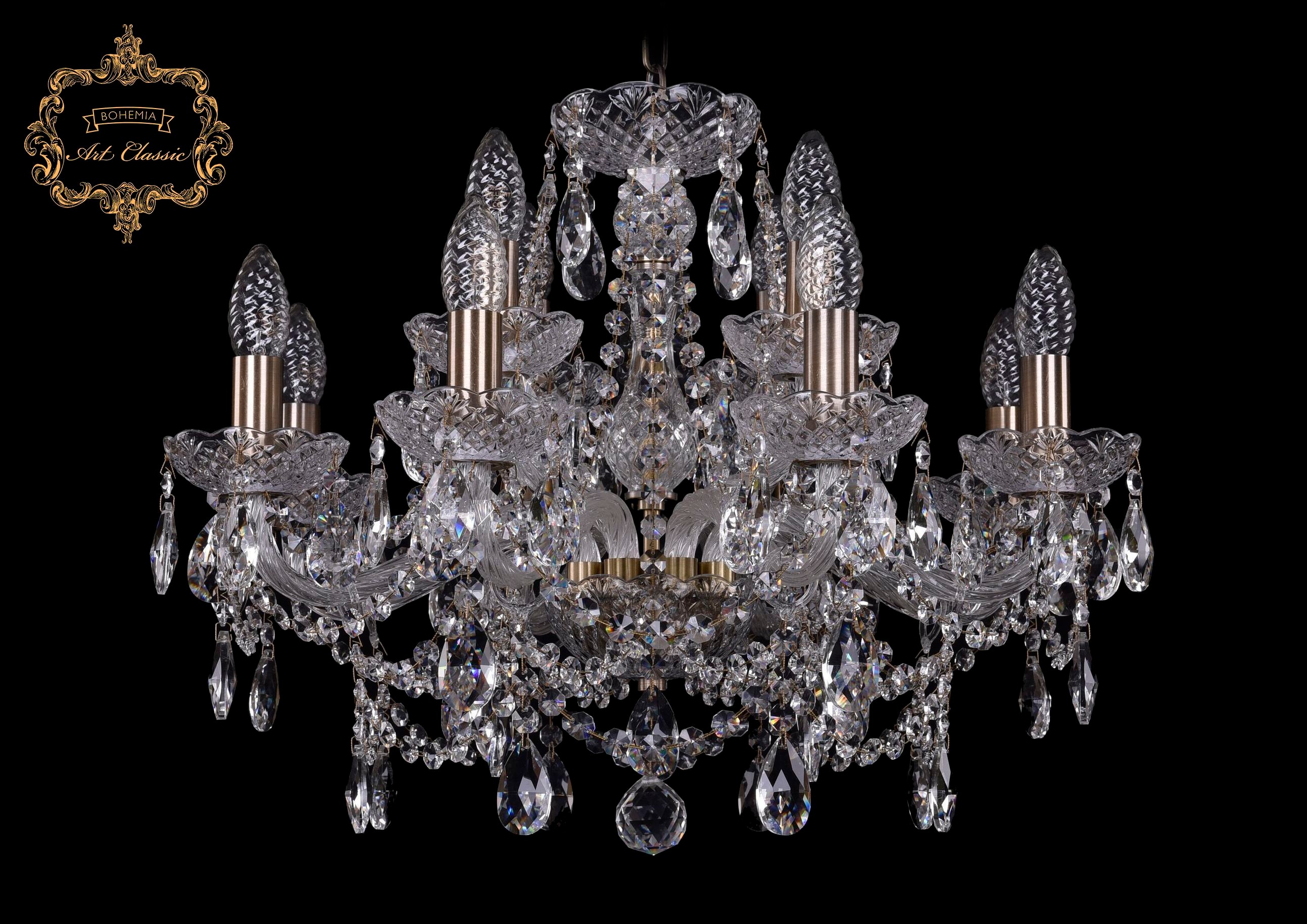 Подвесная хрустальная люстра 11.25 Art Classic 11.25.8+4.200.Br.Sp